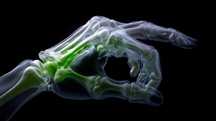 Human Hand Anatomy: A Detailed X-Ray Visualization of Bones and Joints