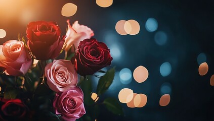 Romantic Roses: A Bouquet of Elegance, Beauty, and Love, Blooming in Soft Light.