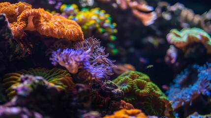 Fototapeta premium Vibrant Corals Thriving in Sunlit Shallow Waters