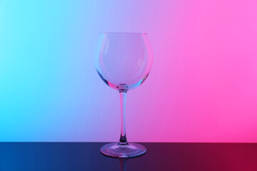 Empty glass on table, color tone effect