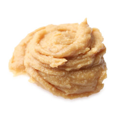 Sample of tasty nut butter isolated on white