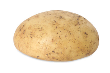 Fresh raw potato isolated on white, above view. Vegetable root