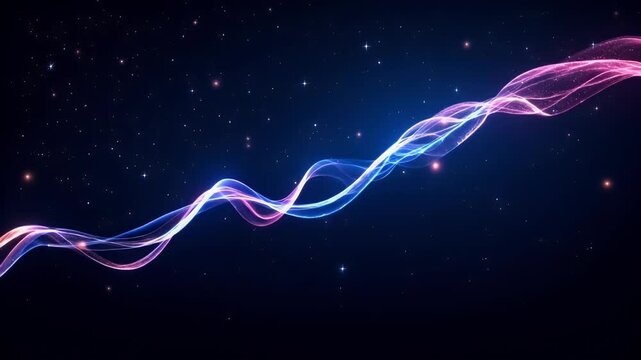 Dynamic Growth Graph Composed of Flowing Lines Illuminated Against a Starry Background,With  Colorful Lines and Effects,Illustrative of Progress and Growth. Showing a Concept for Business Strategy