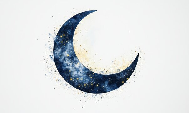 Celestial crescent moon, night sky, stars, cosmic, design, background, fantasy art, website