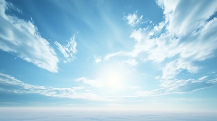 Fototapeta premium Blue sky with clouds background. White and black pngs on a white background. Fluffy clouds on a blue background. Background of a blue sky lifestyle with clouds.