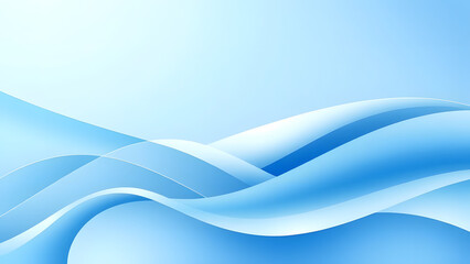 Fototapeta premium Abstract blue waves flowing in a soft, light pattern