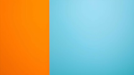 Fototapeta premium Vibrant Orange And Light Blue Color Block Background