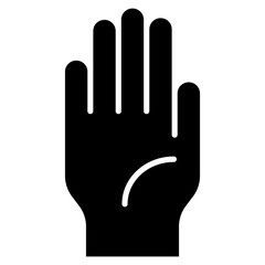 Five hand gesture, stop hand sign glyph solid icon