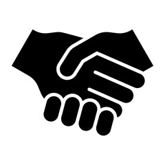 Handshake, shake hands glyph solid icon