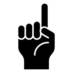 One finger hand gesture glyph solid icon
