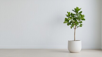 Modern Interior with Plant, Minimalist Home Decor, Empty Room