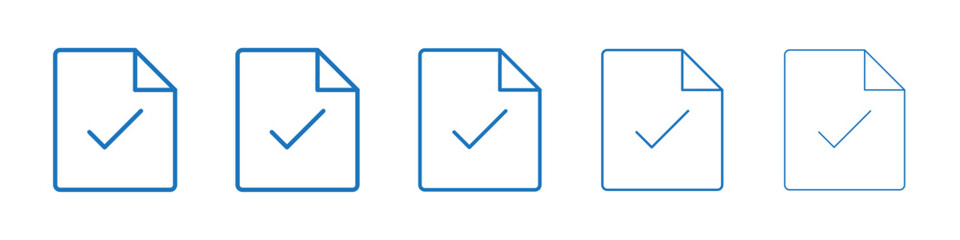 Accept document icon Symbol collection thin outline set