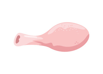 Raw chicken thigh. Simple flat illustration.