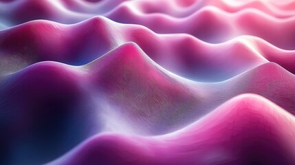 Obraz premium Vibrant abstract landscape of rolling hills in shades of pink and purple, evoking a dreamlike atmosphere