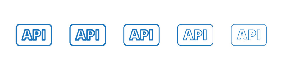 API icon Symbol collection thin outline set