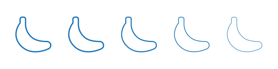 Banana icon Symbol collection thin outline set