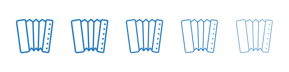 Bandoneon instrument Symbol collection thin outline set
