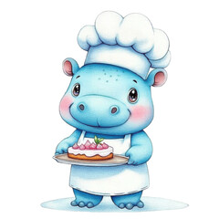 Naklejka premium cook with a cake 