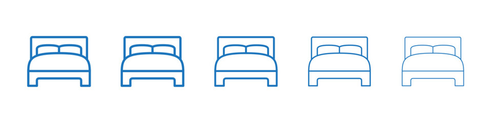 Bed icon Symbol collection thin outline set