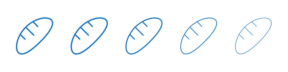 Bread loaf icon Symbol collection thin outline set