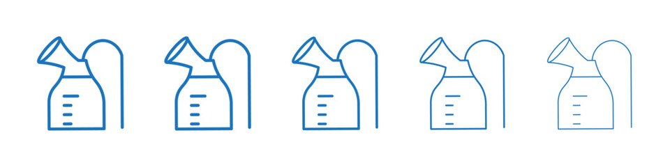 Breast pump icon Symbol collection thin outline set