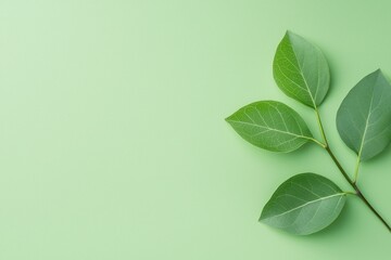 Fototapeta premium Natural greenery displaying fresh leaves minimalist setting high-quality image bright background close-up view for nature lovers