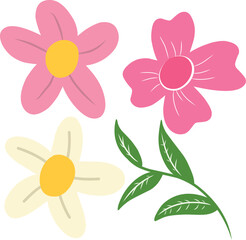 flat flower icon set with a minimalist and hand-drawn style. Perfect for graphic design, web applications, and digital projects