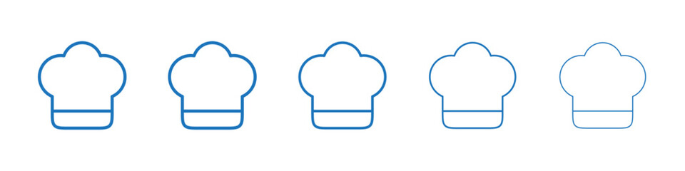 Chef hat icon Symbol collection thin outline set