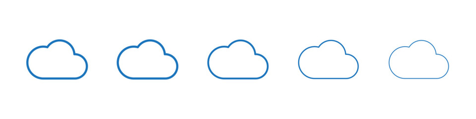 Cloud icon Symbol collection thin outline set