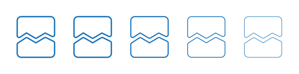 Crack icon Symbol collection thin outline set