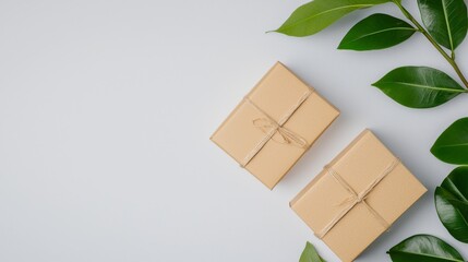 Gift packaging preparation home office product photography minimalist top view creative presentation ideas