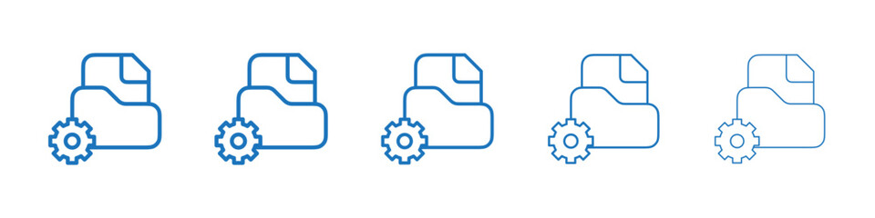 Data management icon Symbol collection thin outline set