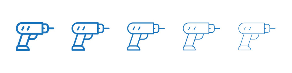 Drill icon Symbol collection thin outline set