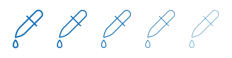Dropper icon Symbol collection thin outline set