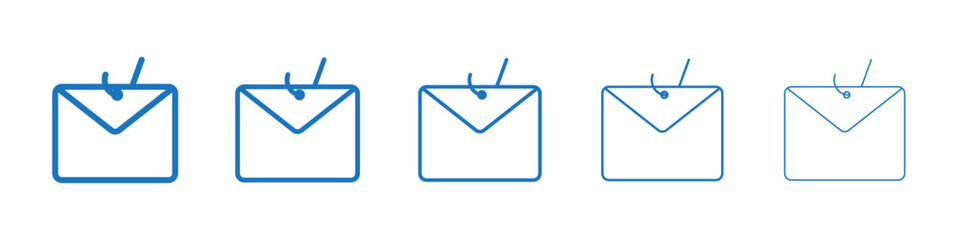 Email phishing icon Symbol collection thin outline set