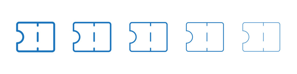 Event ticket icon Symbol collection thin outline set