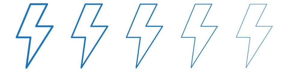 Flash icon Symbol collection thin outline set