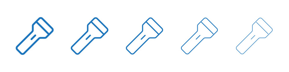 Flashlight icon Symbol collection thin outline set