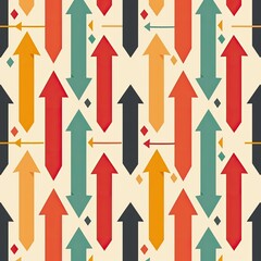 Colorful Arrows Pointing Upwards In A Geometric Pattern