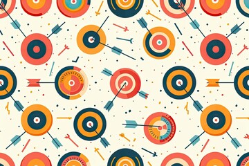 Abstract Colorful Targets And Arrows Pattern Design