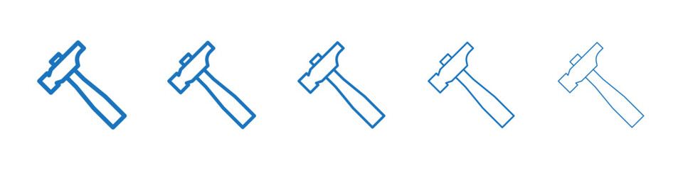 Hammer icon Symbol collection thin outline set