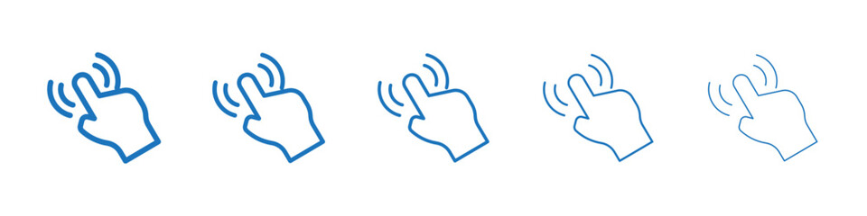 Hand click icon Symbol collection thin outline set