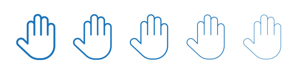 Fototapeta premium Hand icon Symbol collection thin outline set