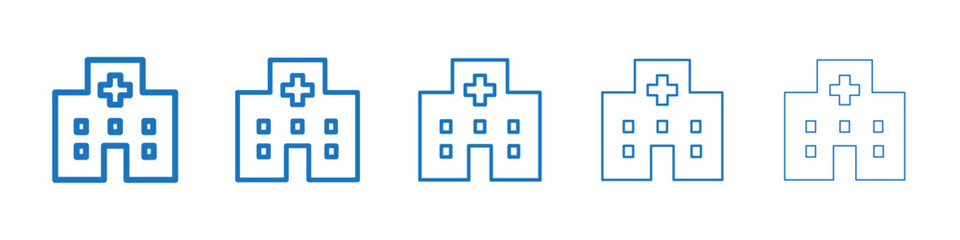 Hospital icon Symbol collection thin outline set