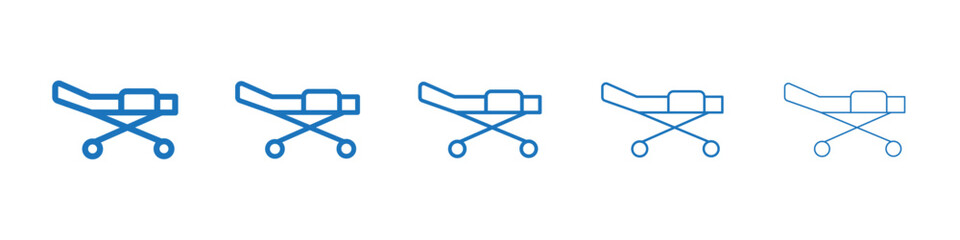 Hospital bed icon Symbol collection thin outline set