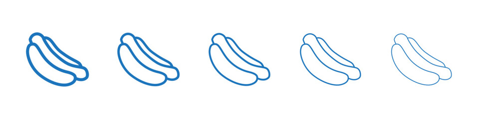 Hot dog icon Symbol collection thin outline set