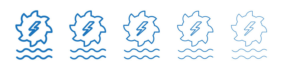 Hydro power icon Symbol collection thin outline set © Devayat