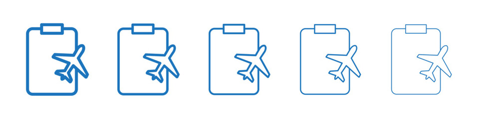 Itinerary icon Symbol collection thin outline set