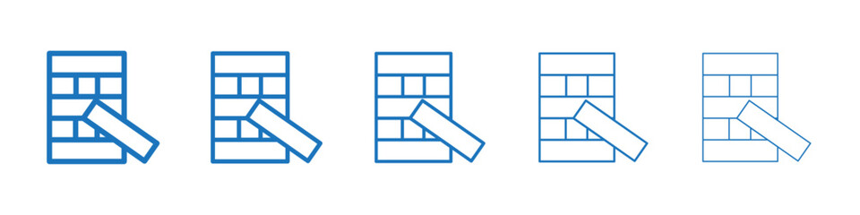Jenga icon Symbol collection thin outline set