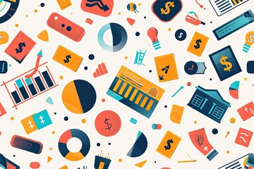 Abstract Colorful Financial Business Data Graphics Pattern